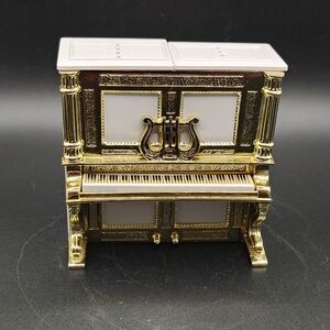 Gold and White Miniature Piano Decor